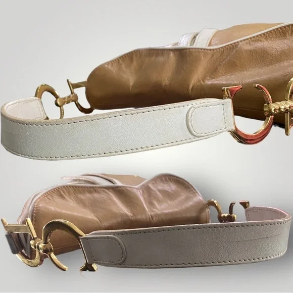 SOLD 📣 Vintage Christian Dior Tan Leather Saddle Bag - Picture 14 of 17